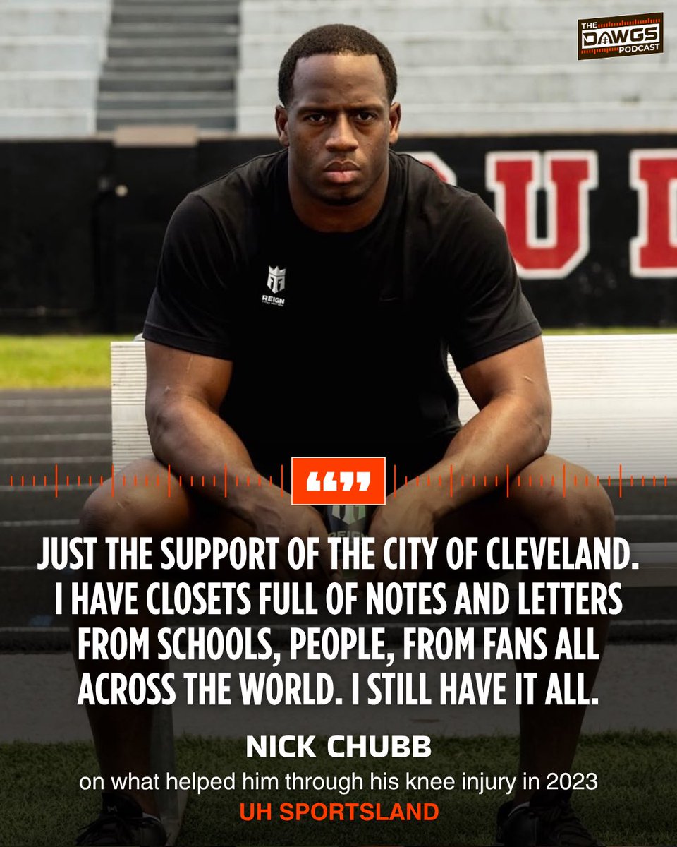 thedawgspodcast's tweet photo. "The mental aspect of it, I mean just the support of the city of Cleveland. I have closets full of notes and letters from schools, people, from fans all across the world. I still have it all."

Nick Chubb spoke about his knee injury during University Hospital’s Sportsland conference. 

Chubb is the Browns 3rd all-time leading rusher with 6,843 yards.