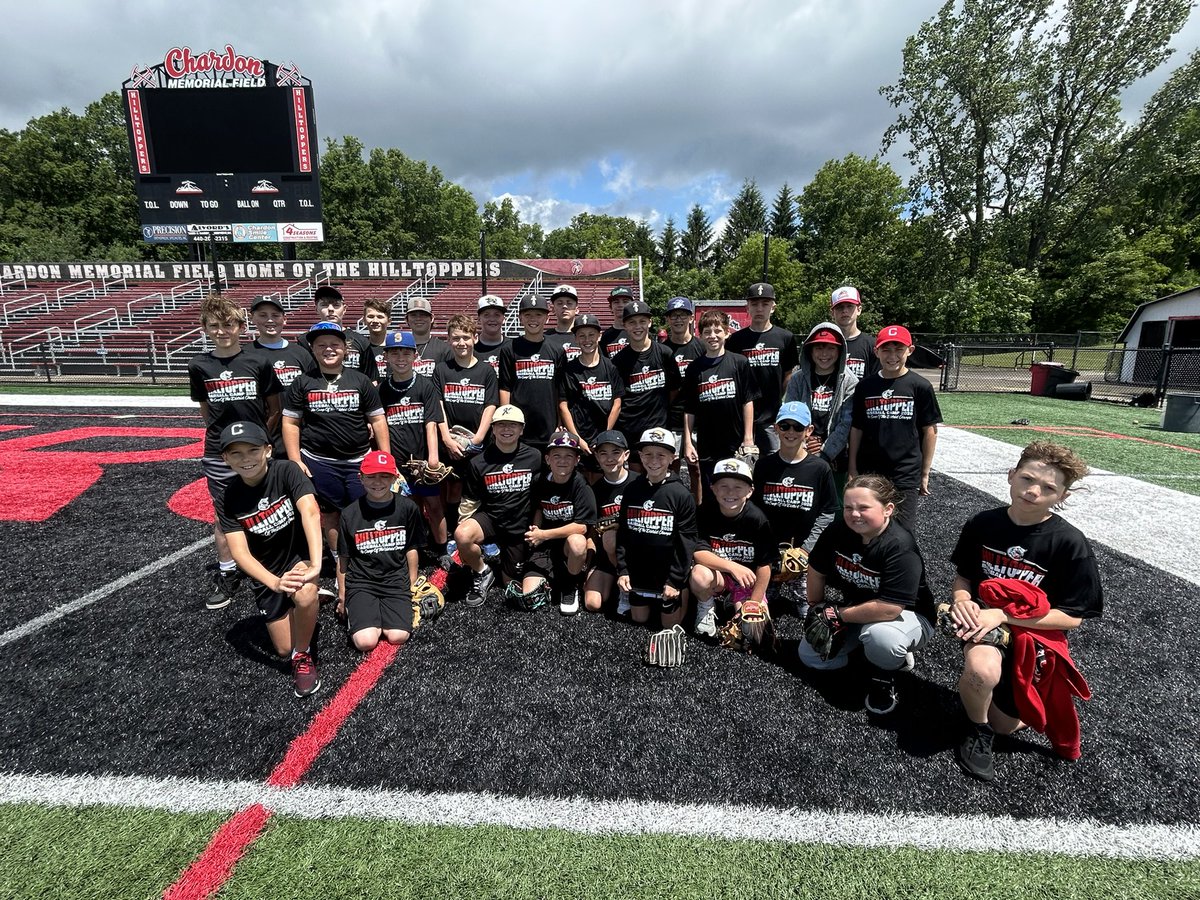 ChardonBaseball's tweet photo. Enjoyed the past several days w/ our Future Hilltoppers!  Camp wrapped up w/ high energy games of Ripken QuickBall!  
The ball is in play EVERY pitch; EVERY hitter can score a point and run the bases EVERY At Bat! https://t.co/ImA28Rgq6L