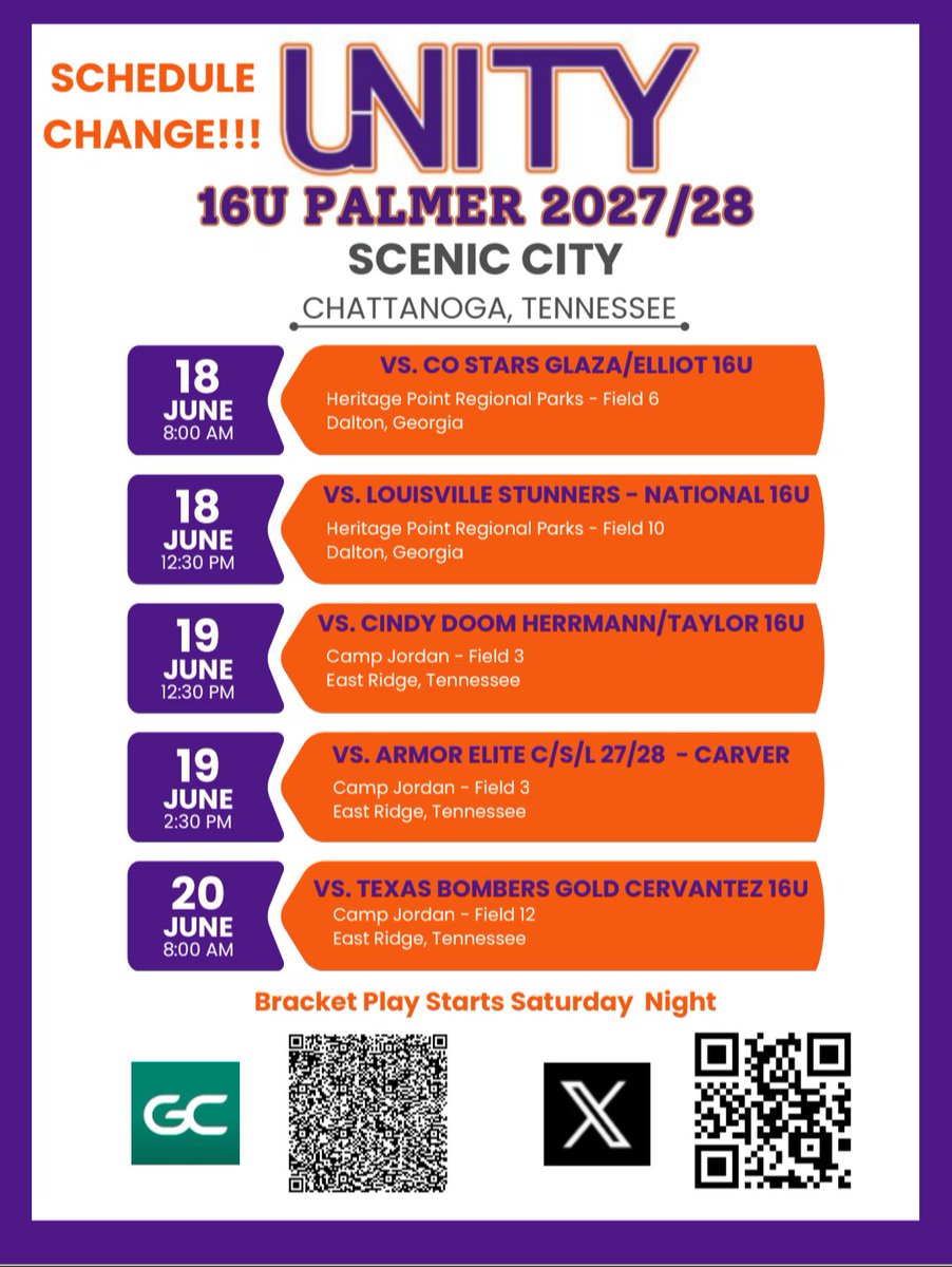 2027emmac's tweet photo. Off to a solid start at Scenic City pool play! I hit a single and a double with 2 RBIs. We play at 12:30 and 2:30 tomorrow at Camp Jordan. Can't wait! 💜🧡 @UnityPalmer2728
@TriWestSoftball

@AmyLTudor @KaylaBixel @KelseyKooistra @GabSmart99 @Paige_McMenemy @PiperSwiper @WVWCSoftball @coachDp16 @BaileyDillender @mandygardner24
