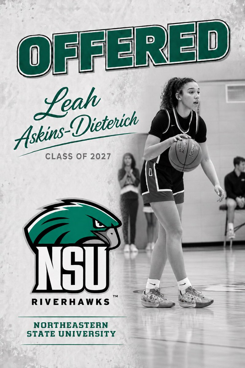 LeahGrace_2027's tweet photo. After a great conversation with head Coach @Coach_Ferg and visit, I am very thankful to have received an offer to play for Northeastern State University!
Thank you so much for this opportunity! 💚 @RiverHawksWBK @CoachStew25 https://t.co/iFSGAjMBet