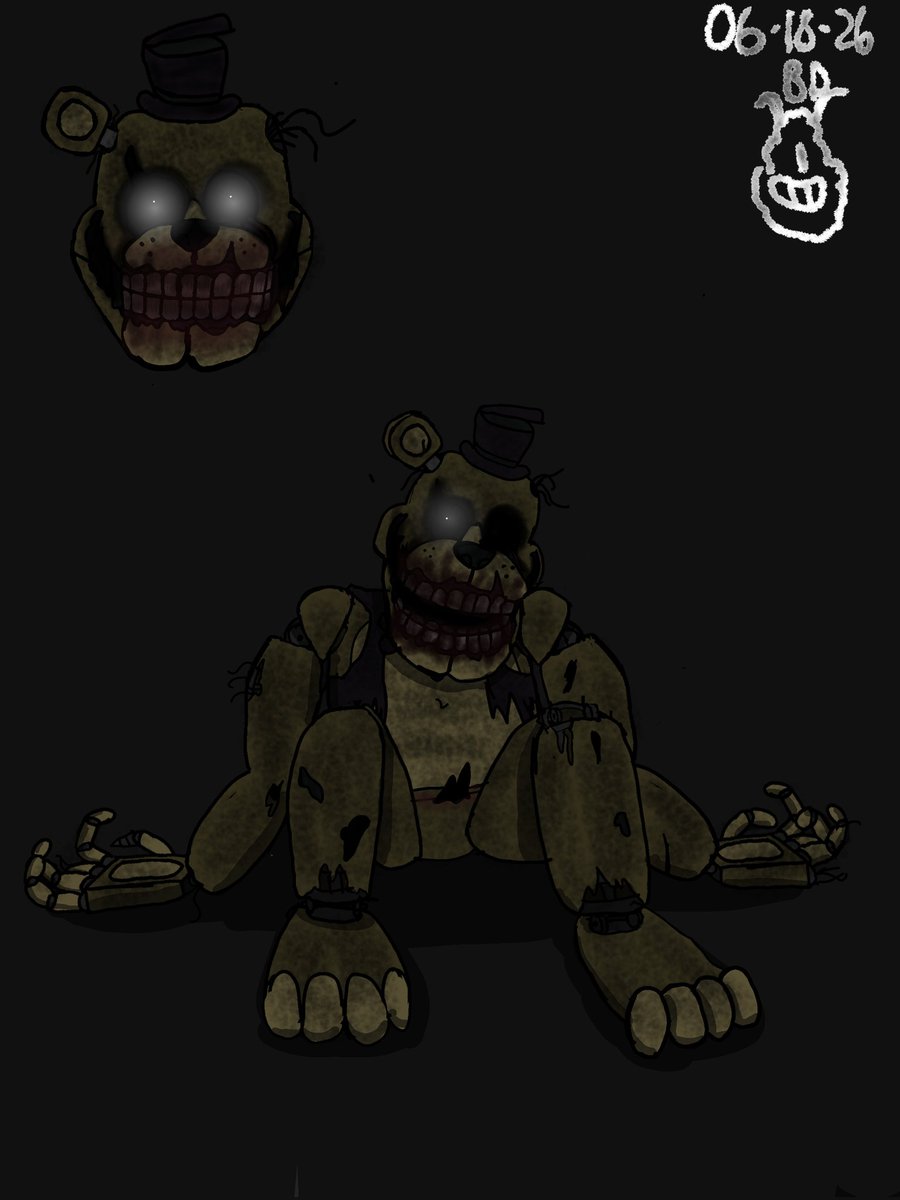TrueBlazerDrake's tweet photo. "I̶̛͖͙̽͋̌͑̈́̏͌͑̀̓̕̚͝T̷̨̛̲̠̗̙͚̰̮͓͉̻̋̃̌͋̓́͊̇̌͛͝'̴̛̞̂̈́̾S̴̠̟̜͔͐̌̐ ̵͈̘̮̮̟͓͖͎̜̟͎̠̤͊̄̒͗̈́̔͑̿͌M̷̨̲͍̳̞̪͚͚̹̗̆̽̂̕E̸͖̘͔̘̮̓̄̀́͆͐͐͆͝" 🟨🐻👻 here's my stylized redesign of YellowBear (Golden Freddy in FNaF 1 + 2. [1993 YellowBear - 1/4] #fnaf #fnaffanart #goldenfreddy #yellowbear https://t.co/ShGZjImUEJ