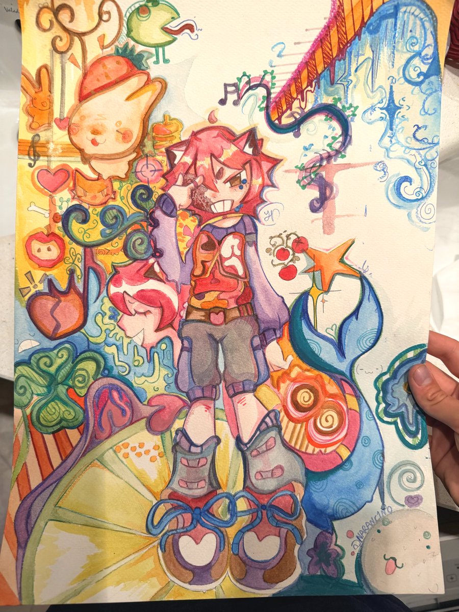 nicow0_'s tweet photo. Wdym i finish it ❤️‍🩹 #oc #traditionalart #furry #bladee https://t.co/xDG777d1LW