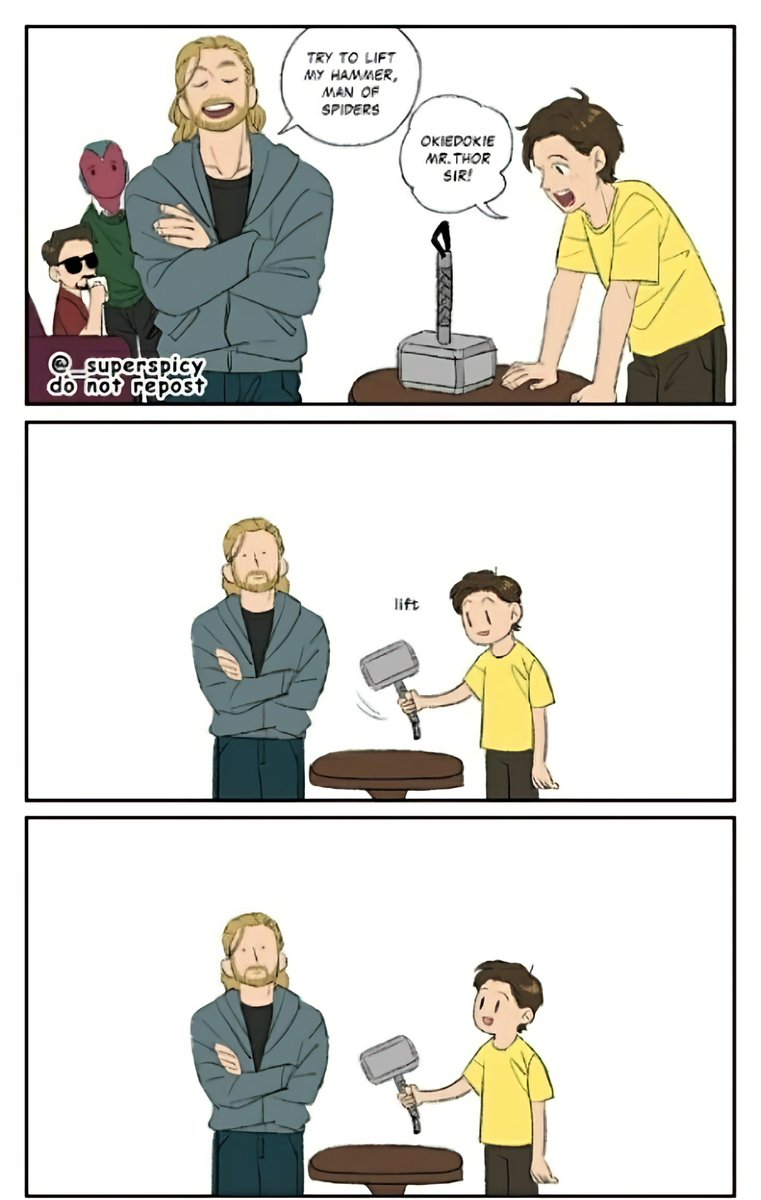 Universal4karts's tweet photo. Peter: :D 
Thor: ...HE IS WORTHY https://t.co/exWJnmivFa