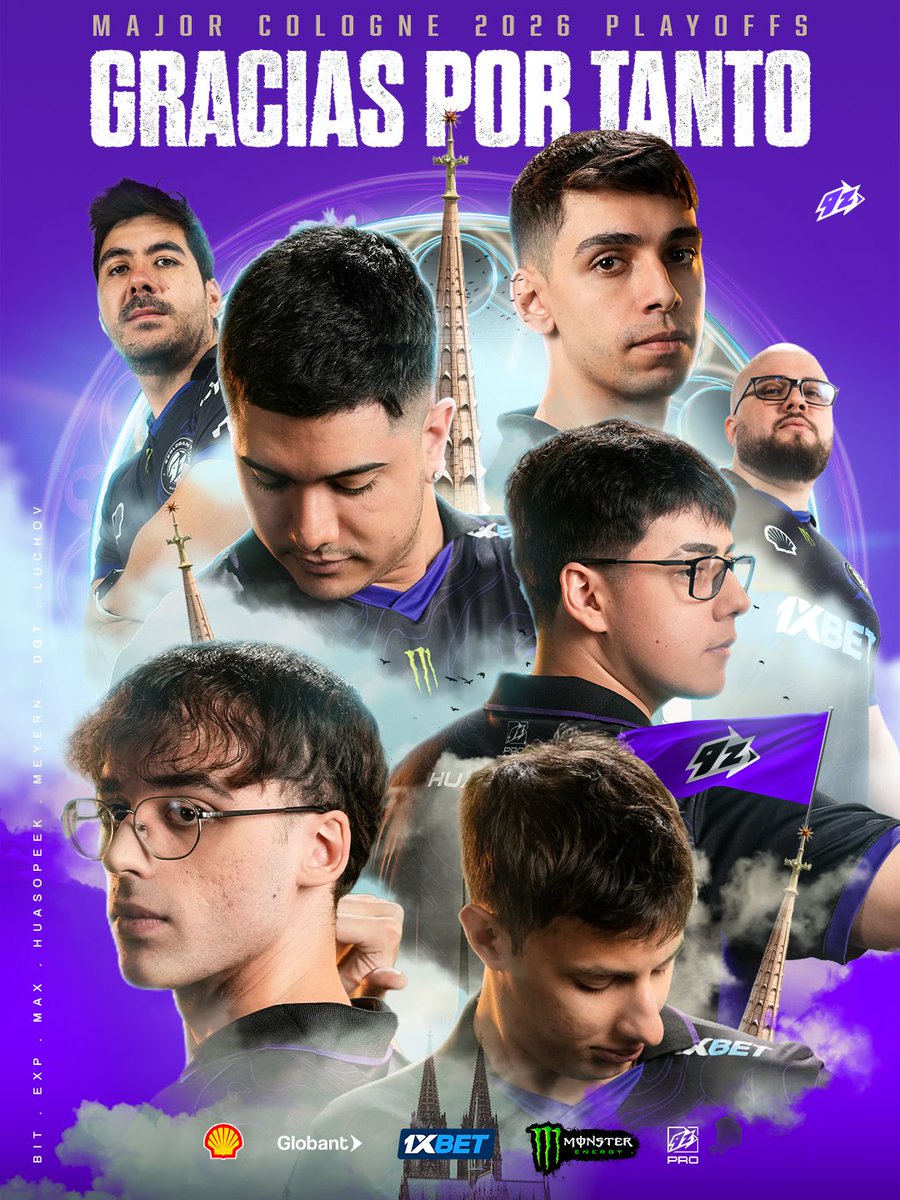 9zTeam's tweet photo. HICIERON HISTORIA 🇦🇷🇺🇾🇧🇷🇨🇱💜

Dieron la vida y estamos orgullosos de ustedes. La historia que escribieron quedará en los libros del Counter-Strike, llevaron nuestros colores a lo más alto del mundo

No se olviden de dónde venimos, clasificar era un sueño y ustedes nos llevaron a la última instancia del Major de Cologne, que este logro nos recuerde que ningúna ilusión es demasiado grande y ninguna cima se resiste a la constancia

ESTO FUE #ZEROTOHERO
