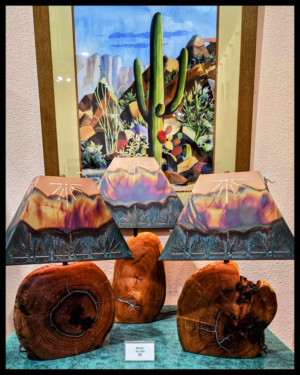 ARLENESGALLERY's tweet photo. Expect the Unexpected at Arlene's in Tombstone!

These USA-made mesquite lamps with turquoise & copper shades bring unexpected Southwest magic to any room — rugged wood, oxidized finishes & desert-inspired designs! 

In stores: $5 off $25+
Online: https://t.co/sbGqKbVFzP code 26SOCIAL5

Follow on X to win Native American Turquoise Earrings!
