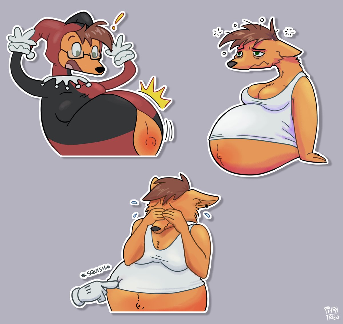 phantrieuxpreg's tweet photo. Stickers batch for @BirdmanPsycho and @BahlySheep respectively
#mpreg #pregnant #stickers #furryㅤㅤㅤ https://t.co/NY4NF88Wja