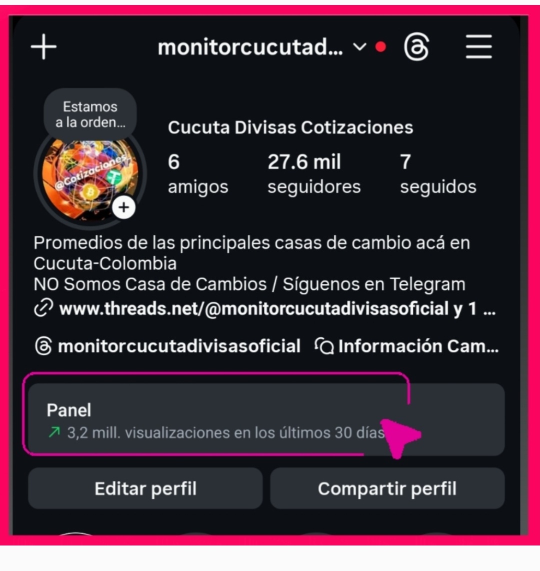 Cotizaciones_'s tweet photo. Saludos @MARCIANOPHONE Te etiqueto aquí para que veas que no estás solo frente a la censura de meta como ocurrió con mí cuenta monitorcucutadivisasoficial (7 años, 28k seguidores y 3M de vistas) fue inhabilitada de forma injusta como la tuya , esperando respuesta de @instagram https://t.co/IaxFfT3D7z