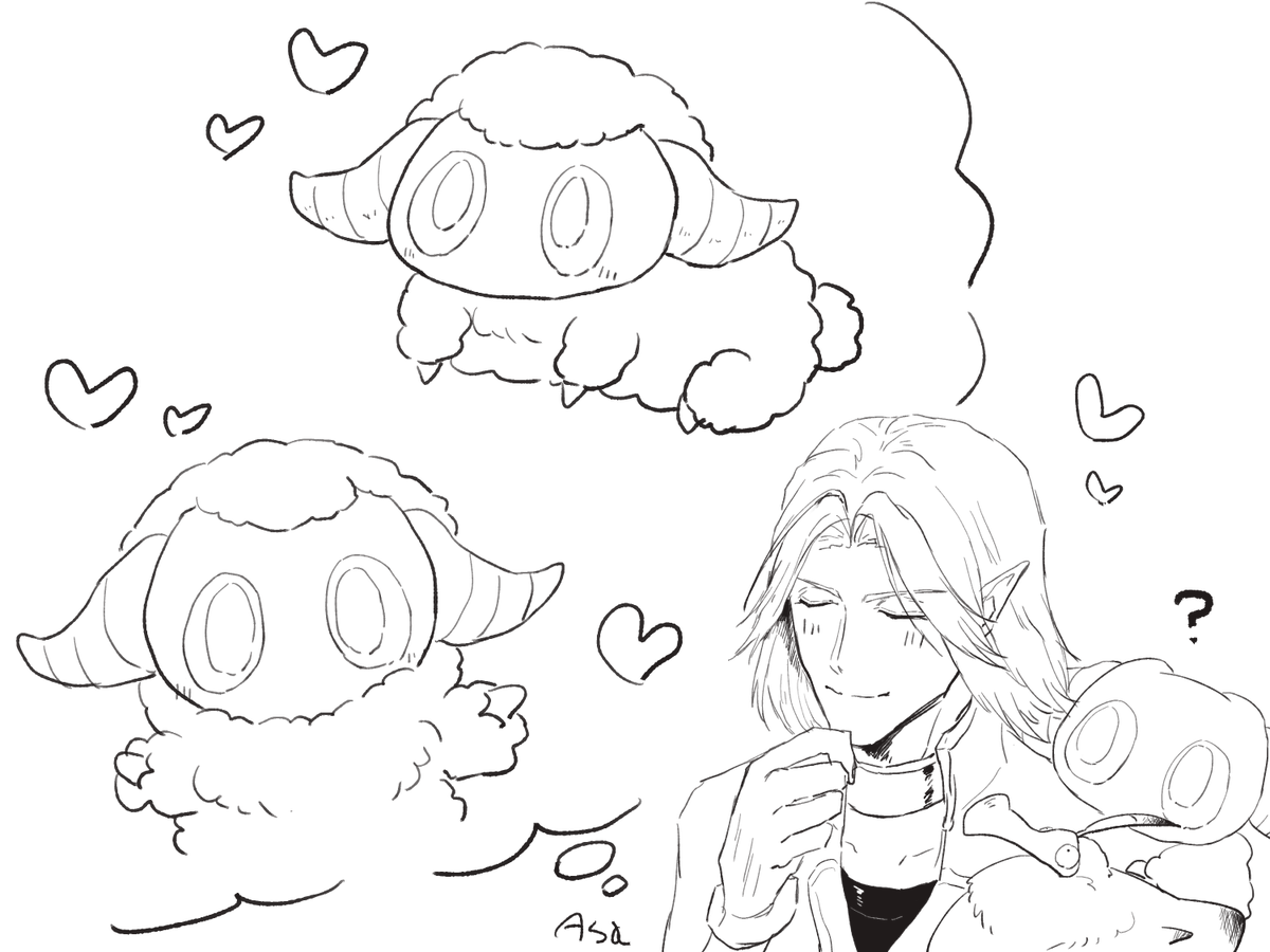 asayorudodo's tweet photo. 朝落書き、顔周りまでもこもこなヤーンちゃんを妄想するヨミさん🐏 https://t.co/2rpuXkZI5O