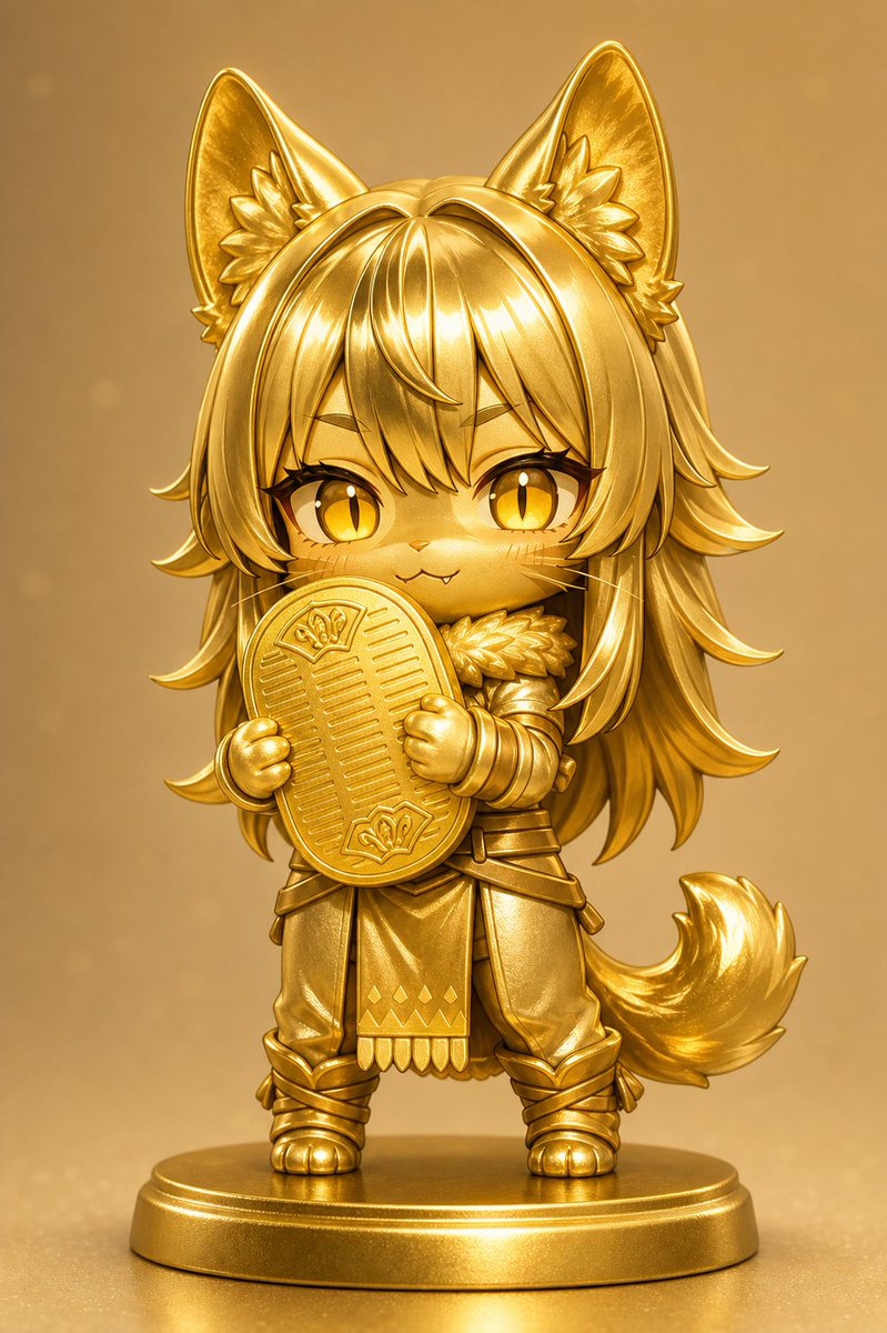 これがふるさと創生で作った金の猫かぁ… #元気になる絵 …現金になる絵w