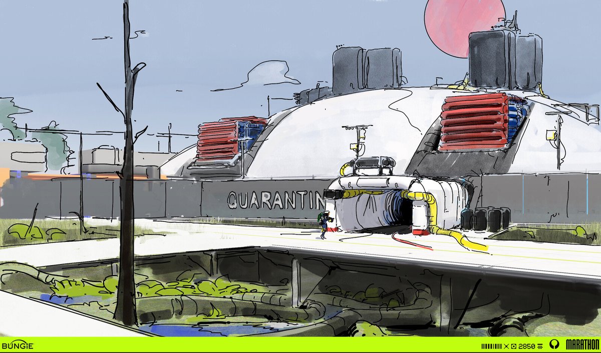 pigeonbuttzz's tweet photo. Pls tell me the Marathon Art book will have more concepts like this. Love the 2d colors and sketch like feel to them https://t.co/c6mijmr7qm