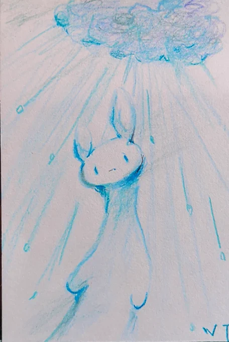 青のポストカード #イラスト #ポストカード 去年からあおや和紙工房の青のポストカード展に何枚か出しています 今年も参加したいなと何枚か描いていました