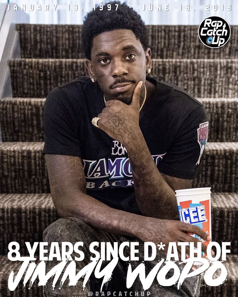 RapCatchUp's tweet photo. Pittsburgh, PA’s own #JimmyWopo, real name Travon DaShawn Frank Smart, was shot and killed 8 Years ago today, back in the year 2018. He was just 21. Rest Up🕊️💜 https://t.co/EcccUDQlP4