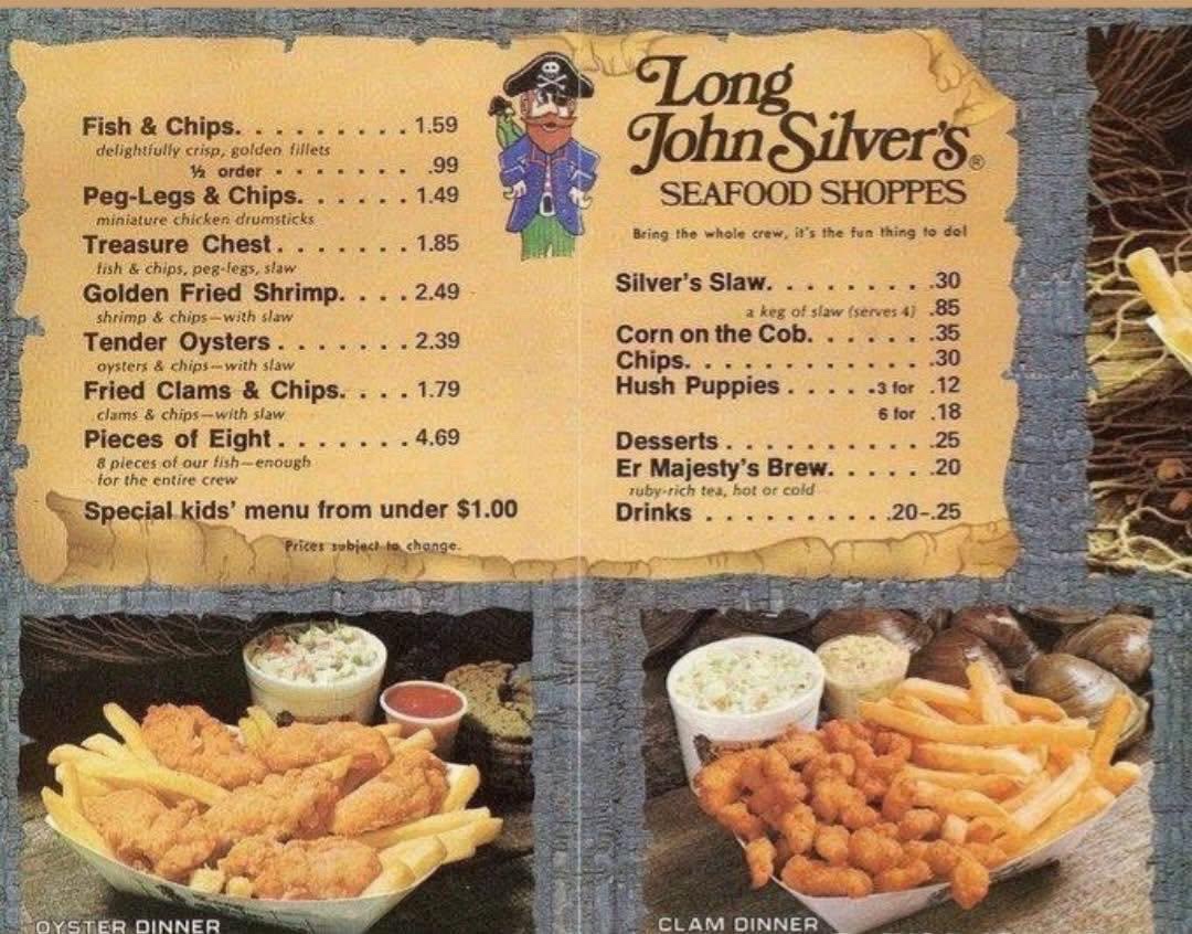 KYHSHistory's tweet photo. Listen no politics but if you want to know what the libruls took from you, check out the Long Johns menu from the 1970s. We didn’t know we were kings. https://t.co/YbOoVQ7E4T