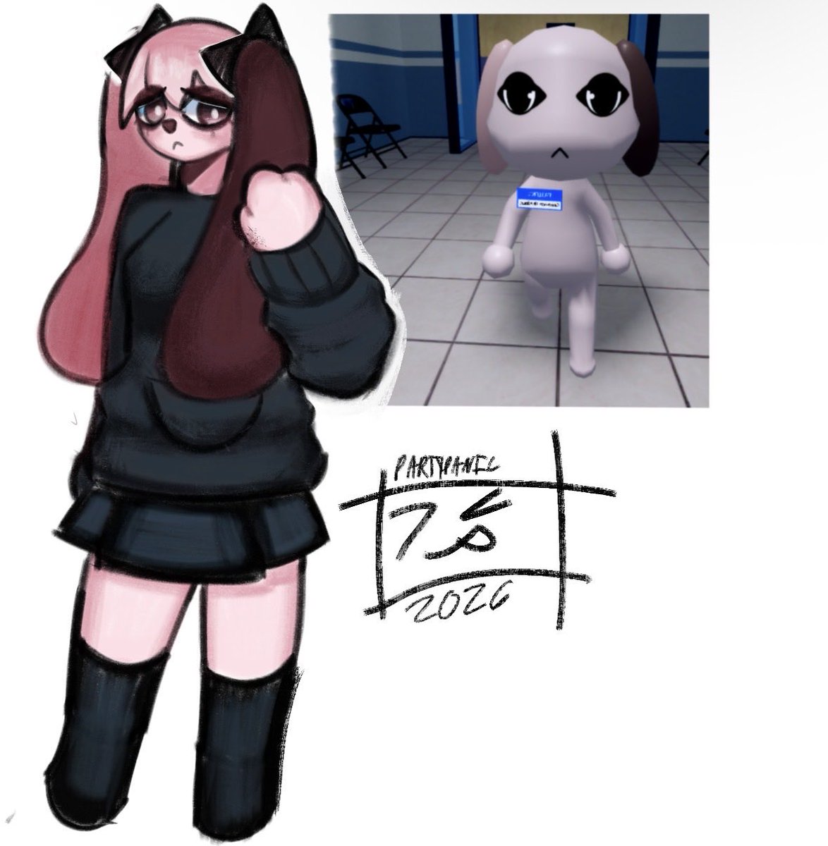 PARTYPANIC_'s tweet photo. you guys gotta hop on this game.random npc I saw who looked cool #animalhospitalanomaly https://t.co/JUZwgVDybN