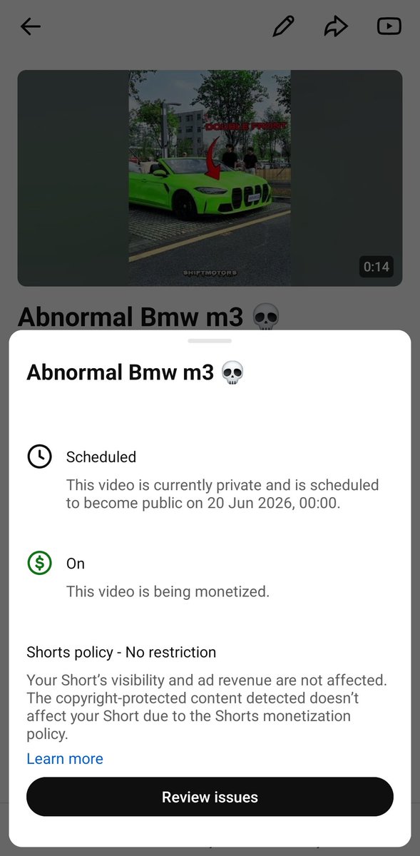 joenex727's tweet photo. @TeamYouTube is this short safe will it be monitized because I'm confused about the Copyright claim email says not analytics say yes https://t.co/VO7gYvs7ks