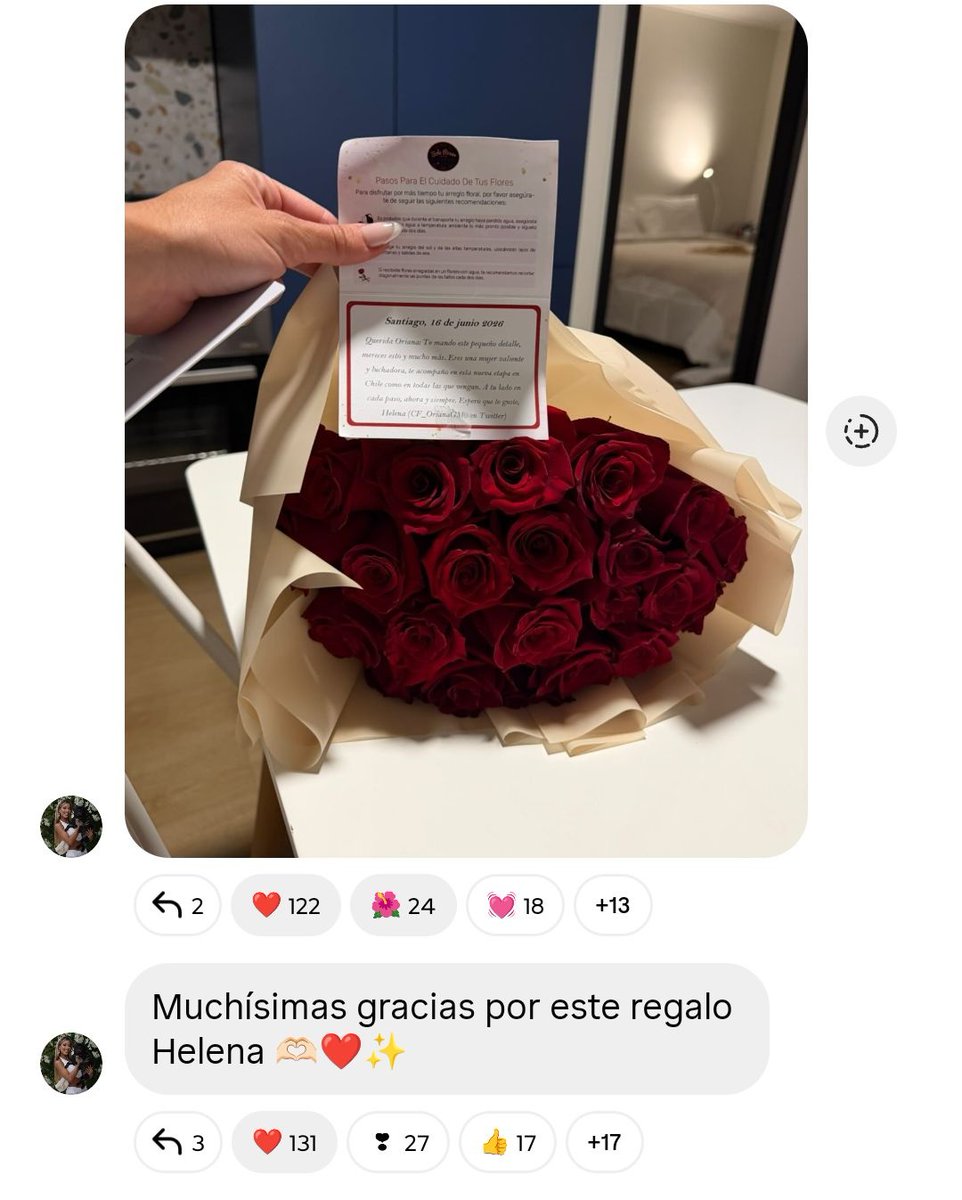 CF_OrianaGM0's tweet photo. No tienes nada que agradecer, porque cada rosa lleva un pedacito del cariño, la admiración y el apoyo que te tengo desde hace años.

Has sido una persona muy importante para mí, alguien que me ha acompañado en momentos buenos y difíciles, y por eso siempre querré estar a tu lado, apoyándote y caminando de tu mano en cada paso que des. SIEMPRE contigo♾️💘 #orianamarzoli #orianistas