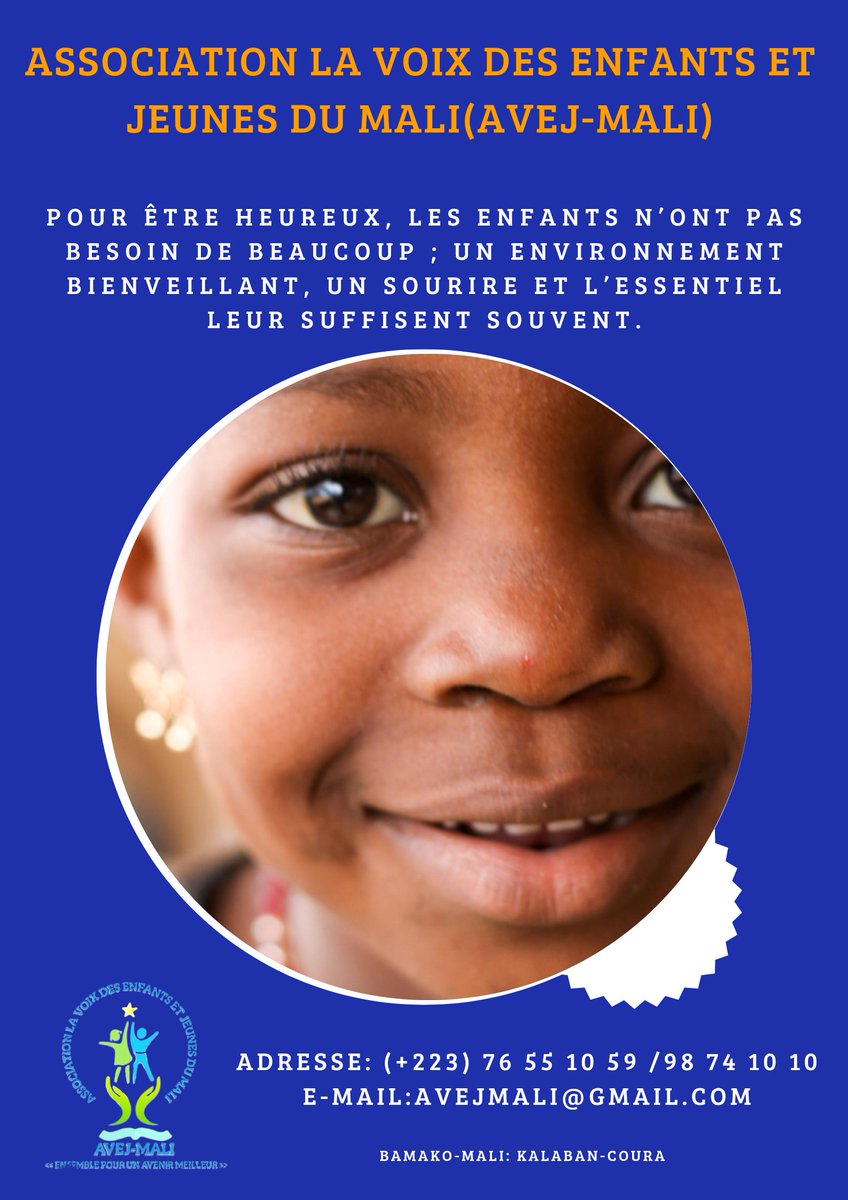 acknatoun's tweet photo. Un enfant n’a pas besoin de tout pour être heureux, seulement de l’essentiel pour grandir dans la dignité et la joie.
#AVEJMALI
#enfance #solidarité #partage https://t.co/BbZBxbLTHC