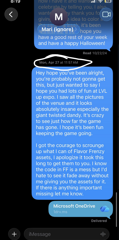 phantomtalons's tweet photo. do none of u realize rox didnt send the files till april 27th of THIS YEAR, not 2024, not 2025 THIS YEAR so yeah qwel didnt get the files when she last spoke about ff? and he only edited the fucking msg on discord which wouldnt notify her. why are u believing a pedophile? https://t.co/Xj6NjAIhti