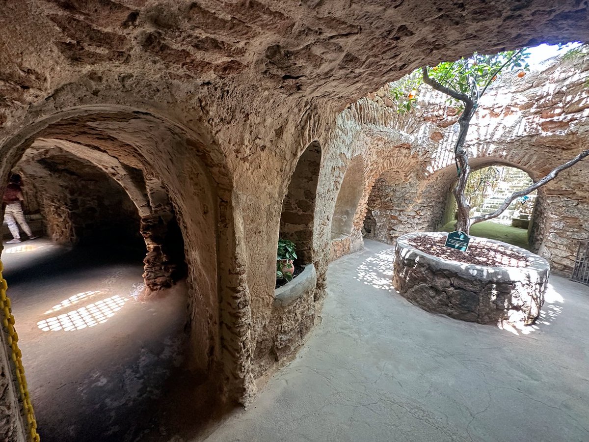 faircompanies's tweet photo. He was told his Fresno, California, land was worthless hardpan. So Baldassare Forestiere, a Sicilian immigrant, picked up a shovel &amp; dug—carving burrows, underground domes &amp; sunken gardens 20 ft down, planting 20+ citrus species, as deep as 20 ft. 50 rooms over 40 years.⛏️🍊🌿 ↓ https://t.co/rrzADBNBxs