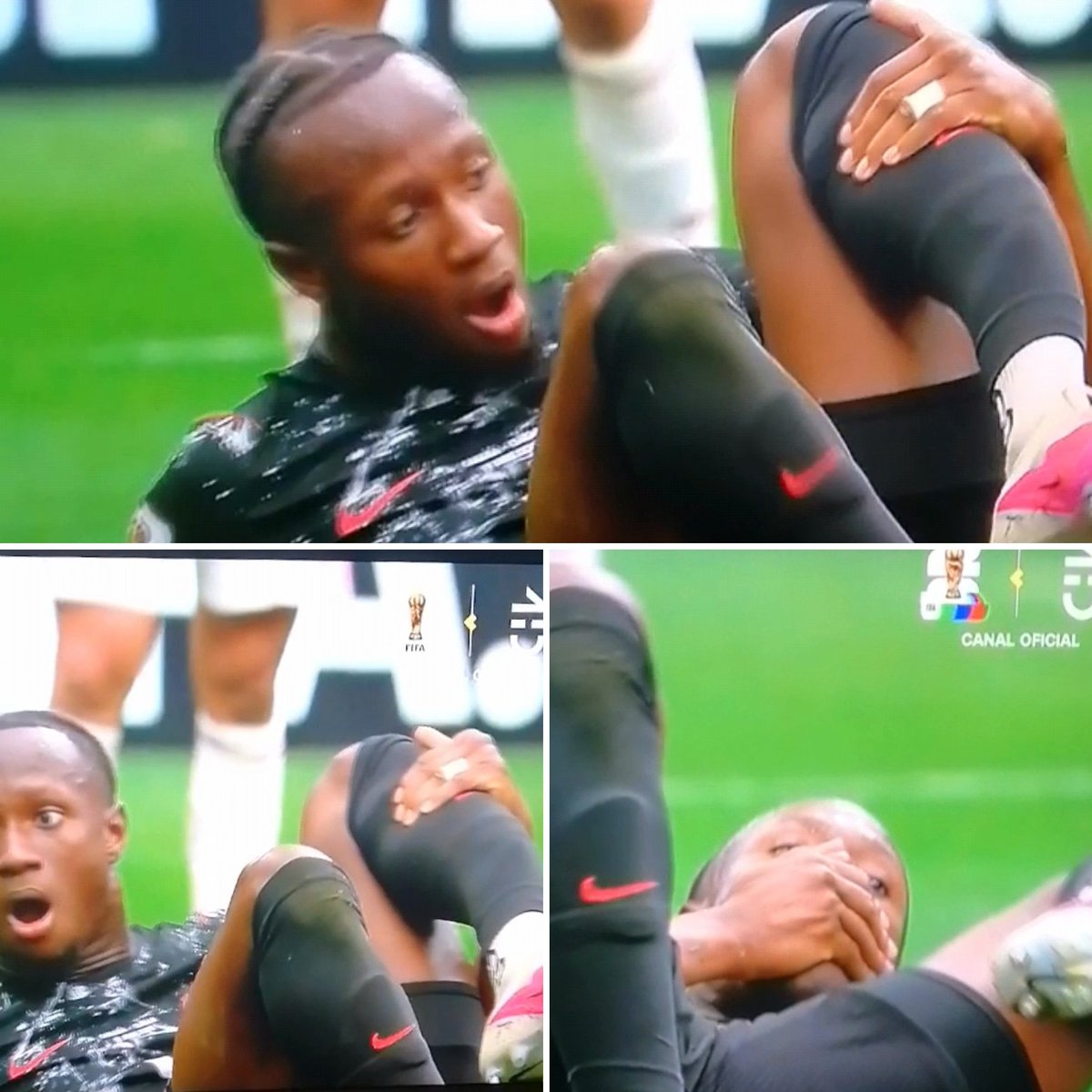 ARTECHAZKON's tweet photo. KONÉ de Canadá resulta  fracturado después de recibir una salvaje patada 
#mundialchv... MINUTO 63  GOOOOOL DE CANADÁ DEDICADO A KONÉ... @canal13 @TVN @kingarturo23 https://t.co/VWt5yygWfs