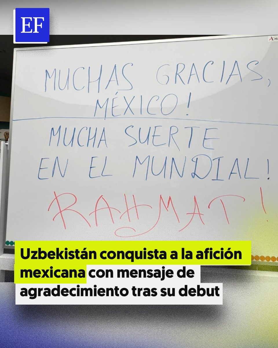 ElFinanciero_Mx's tweet photo. 👏🇺🇿 Uzbekistán dejó huella más allá de la cancha.
Luego de disputar su primer partido en la historia de los Mundiales, la selección asiática agradeció a México por recibirlos en su debut mundialista, además de dejar completamente limpio su vestidor https://t.co/DAcNpUByVS