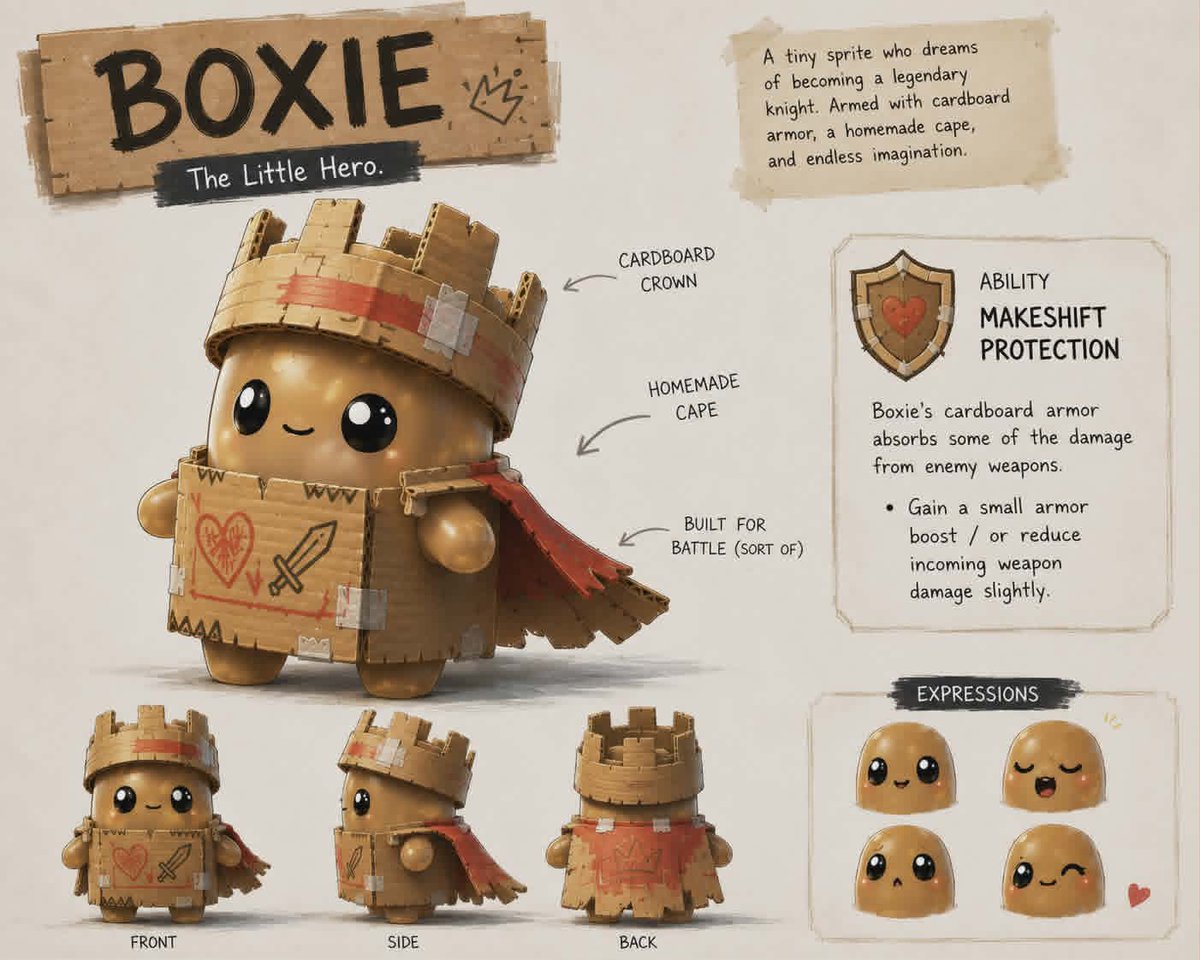unplugged_NZ's tweet photo. Entry Two for the @Fortnite #DesignaSprite competition!

Introducing Boxie Sprite!!! 📦🤎

Cos who doesn't a good box and using it for dress up!!!📦🤎

#Fortnite #Sprites #CardboardBox #Box #CutenessOverload https://t.co/b4Z7RKrdOd