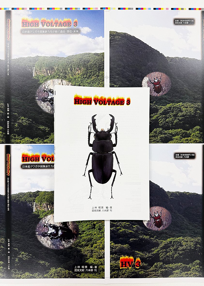 RopponAshi1164's tweet photo. 【六本脚の新刊　HIGH VOLTAGE3】
新刊の印刷が無事終了し、あとは製本を待つだけとなりました。衝撃の中表紙を公開いたします🔥
来週からご予約順に発送いたします。ご予約・ご注文はお早めに‼️ https://t.co/xluM3NGZd2