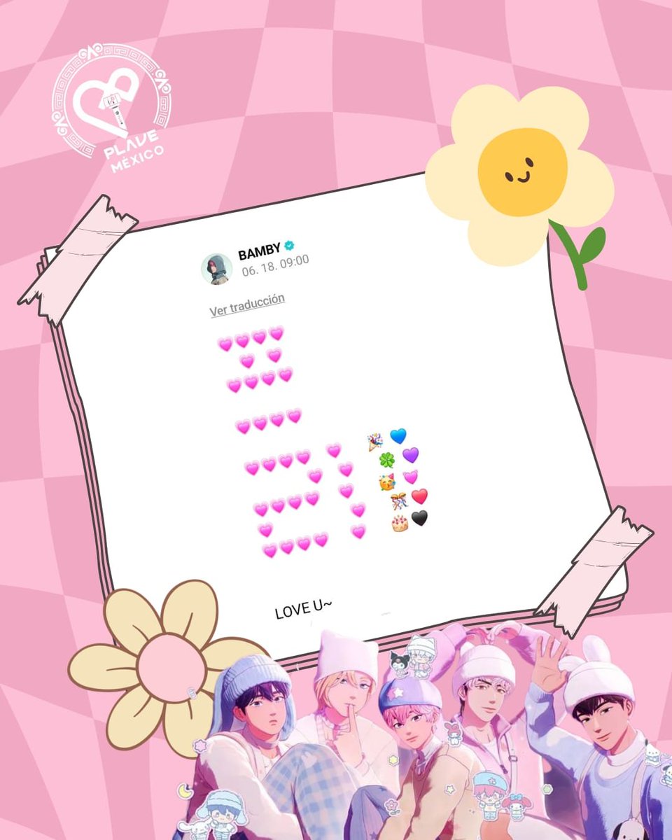 plavemexico's tweet photo. 🎙️ | WEVERSE | • 19.06.26 🗓️

¡Los chicos se han lucido dejando hermosos mensajes en WeVerse por el aniversario de PLLI! ✨️

Aquí te dejamos las traducciones en orden del primero al último en publicar 
(ゝω・´★)

(1/2)

#PLAVE #플레이브 #PLLI #플리 #PlaveMexico https://t.co/wE5XZMzO5r