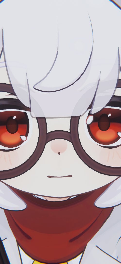 XFlopsyX's tweet photo. 🖤 #MeganeMouse #BigGlassesEnergy #RubyEyes #WhiteHairAnime #VRChatCute #VRChatMemes #AvatarEnvy #StareDown #AnxiousAnime #PhotobombedVR https://t.co/6KKkvtr68p
