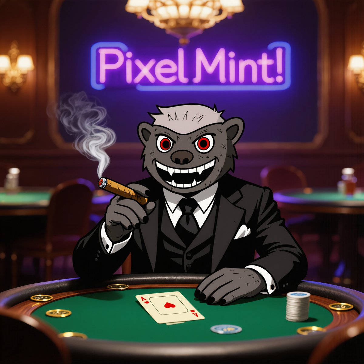 HoneyBadger_XRP's tweet photo. The chips shall hit the table.
The @CasinoSociety_ Pixel Free Mint goes live tomorrow.

Badgers without a whitelist code:
Comment below.

The Badger sees you.
The Den will always look after its own. 🍯 https://t.co/K4pxK8QQNK