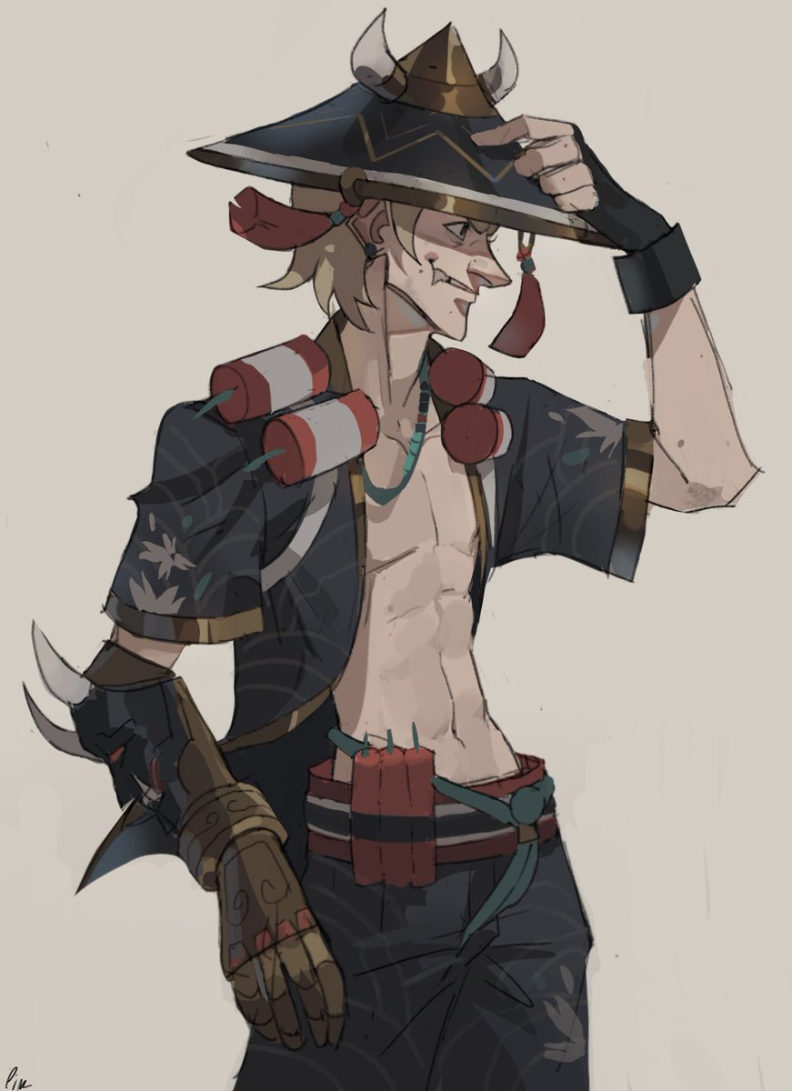 NoireGrace's tweet photo. #Overwatch #Junkrat I like the new Matsuri Junkrat skin quite a bit https://t.co/PtPiZhYdB2