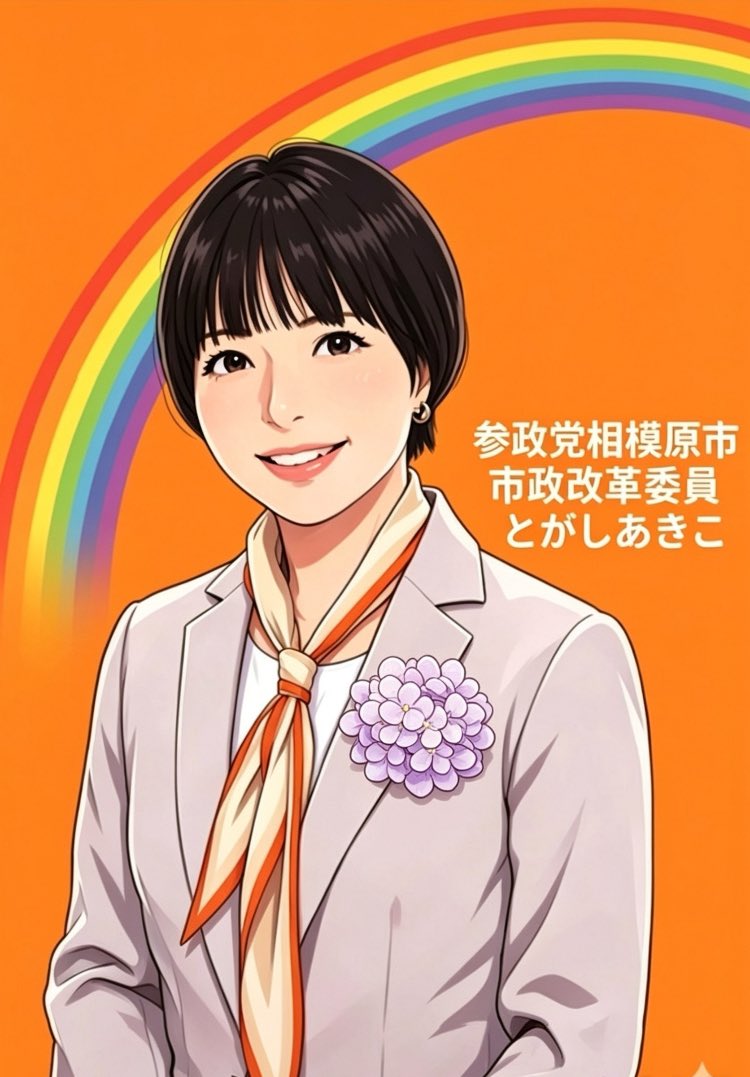 Justice_Win555's tweet photo. 🍊参政党神奈川県市政改革委員の紹介🍊

横浜・相模原市政改革委員三名の名前をぜひ覚えて頂きたいと思います。

横浜・相模原とそれぞれの地域にて日々活動をしています。
党員・サポーターの皆様、併せて地方改革委員Xアカウントのフォローのご協力をお願いいたします。

🔸むろい一真横浜市政改革委員（都筑区）
@Muroi_sanseitou 
🔸冨樫明子相模原市政改革委員（南区）
@togashi_akiko 
🔸先沖仁志相模原市政改革委員（中央区）
@h_sakioki 

※少しずつ季節感を出す為にイラストを少しばかり修正しました。

※当アカウントは参政党の全国の地方改革委員にも少しずつ幅を広げて応援して参ります。どうかよろしくお願いいたします。

#参政党
#むろい一真
#冨樫明子
#先沖仁志