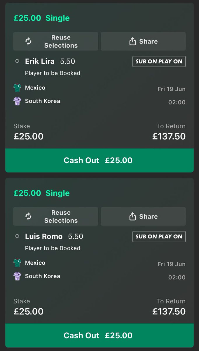 LockCityBets0's tweet photo. 🏆Mexico vs South Korea🏆

Been a horrible last week I do apologise, been a quite unpredictable World Cup so far. 

But I will continue to post on most game (not gonna bother with not great games) 

Thank you for all the amazing support❤️

1U singles 
0.5U doubles
0.25U trebles https://t.co/PDqIxOC60M