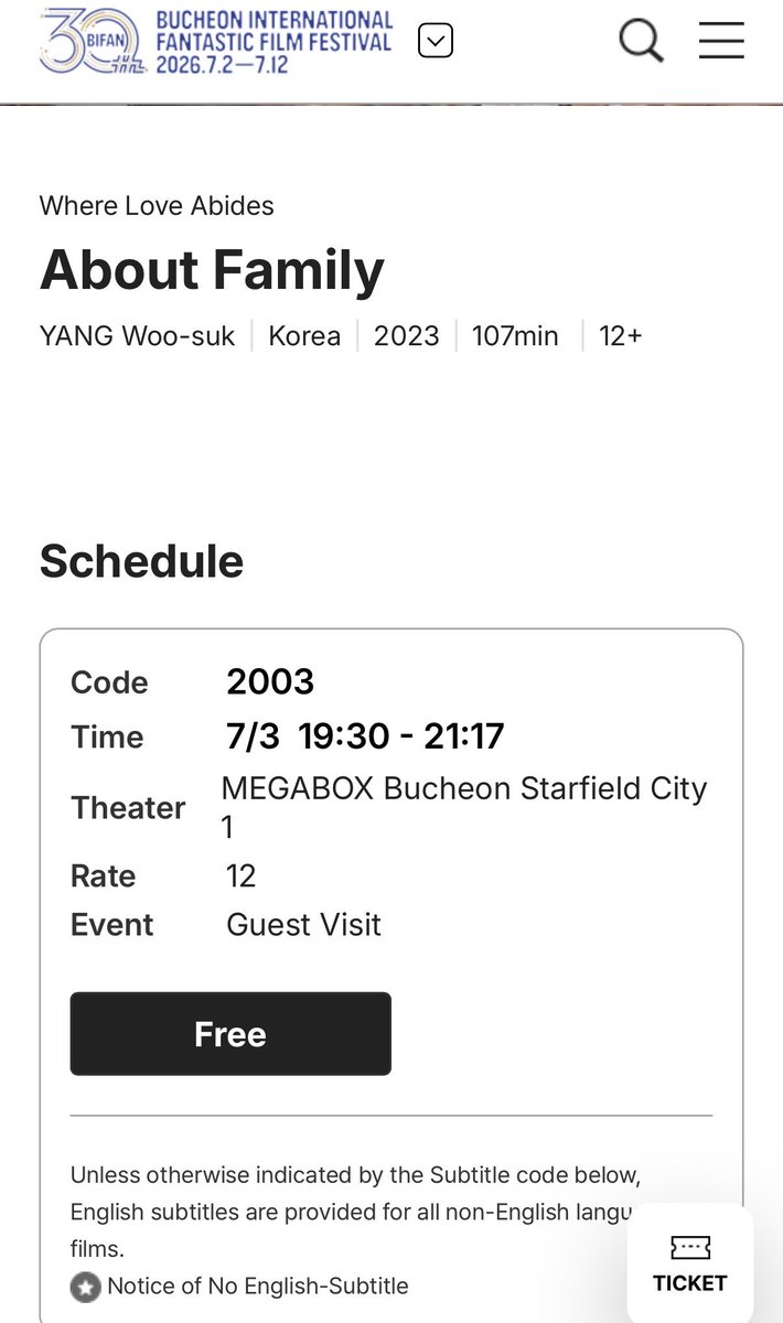 AlwaysWithLSG's tweet photo. About Family starring LeeSeunggi will be shown at Bucheon International Fantastic Film Festival 

July 3 @ 17:30
Megabox Bucheon Starfield
Get your tickets 🎟️ online 

#LeeSeungGi #bifan #AboutFamily  

https://t.co/shKMBxXJiK https://t.co/GOPEx85XD4
