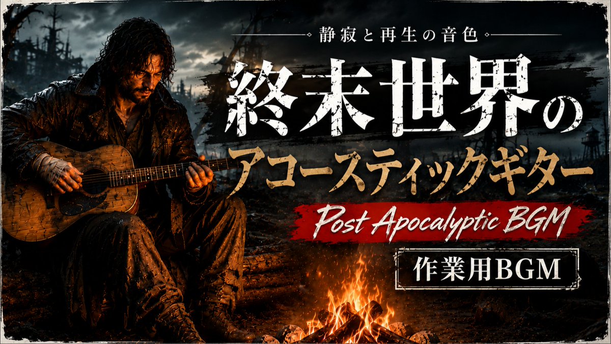 dokken92047824's tweet photo. ６月２０日（土）夜７時より
（今回だけ夜７時からです。）

「終末世界のアコースティックギター」
Post Apocalyptic BGM vol 2

をYouTubeでプレミア公開します。

アコースティックギターの旋律が、静かに心を落ち着かせます。

▶️https://t.co/2yeFcN74PJ

#AIart #Apocalyptic #作業用BGM https://t.co/w3M8nByvJP