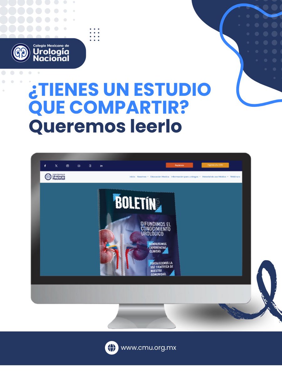 CMUN_Urologia's tweet photo. Tu investigación merece ser leída.

📩 Envía tu colaboración y forma parte de la próxima edición.
🔗 Conoce las bases y lineamientos en https://t.co/f4hbJfTCZc

#CMUN #UrologiaAvanzada #urologia #saludybienestar #Boletin #casoclinico https://t.co/a2mxwcadYw
