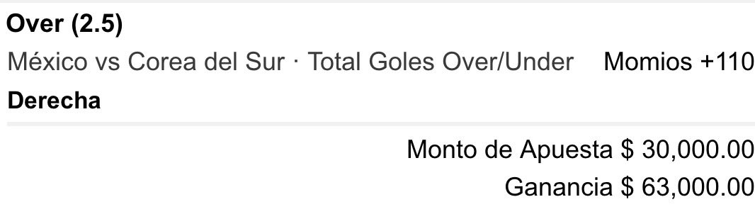 1999picks's tweet photo. Vamos por el día perfecto 💪🏻
México Over 2.5 ⚽️
#Freepick #FifaWorldCup #99Picks https://t.co/ZOVtMPUESt