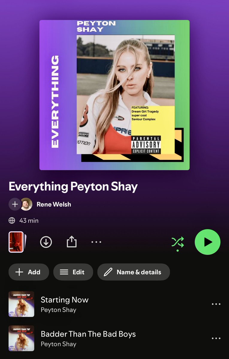 BothSidesRene's tweet photo. So @peytonshay_’s birthday is today so a custom @Spotify playlist featuring all her tracks, such as the hauntingly beautiful “Dream Girl Tragedy”.  It's the perfect way to mark the occasion and showcase her musical range:  https://t.co/V2rNVqdCYc https://t.co/RTi2z0M5Ek