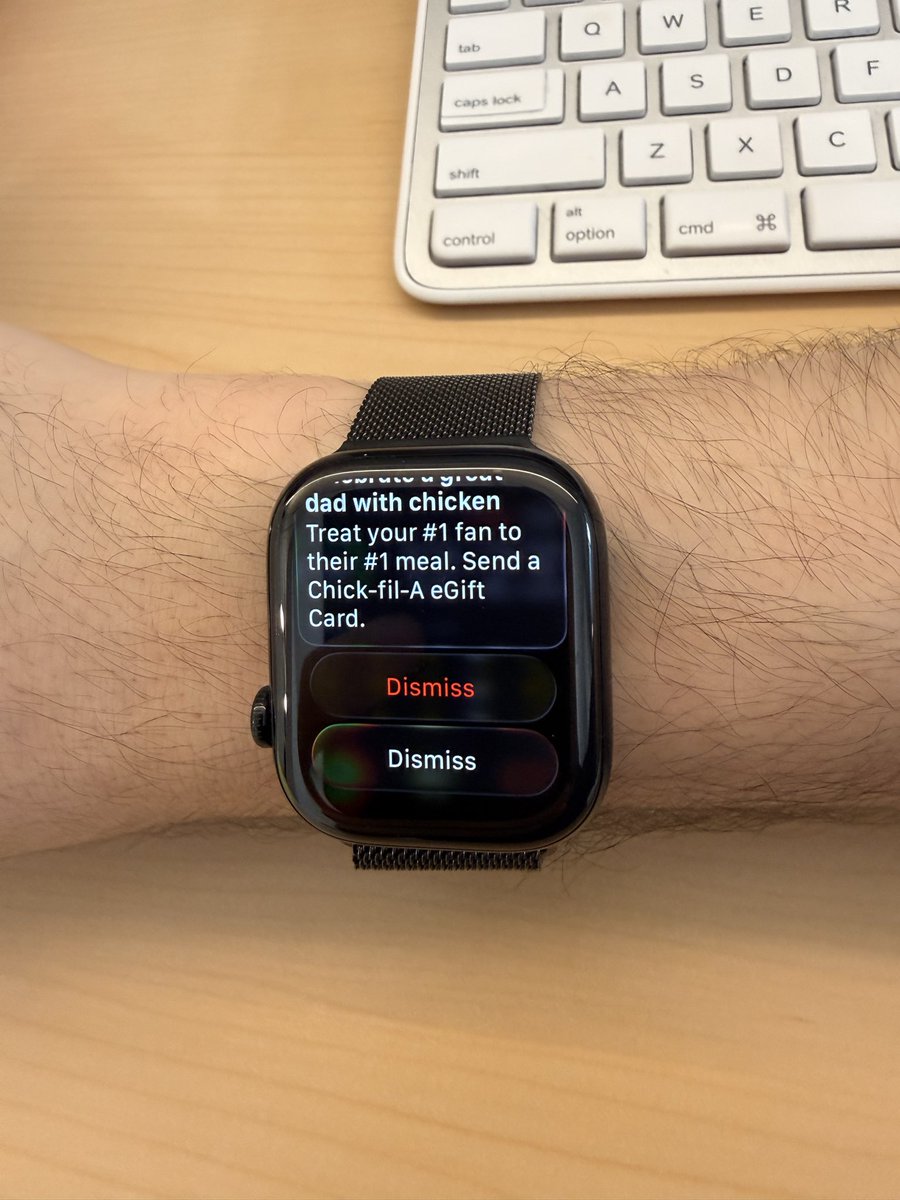 theoburner's tweet photo. Should I DISMISS 👹 or  ᵈᶦˢᵐᶦˢˢ this Chick fil A notification? https://t.co/jxHH0h3oQB