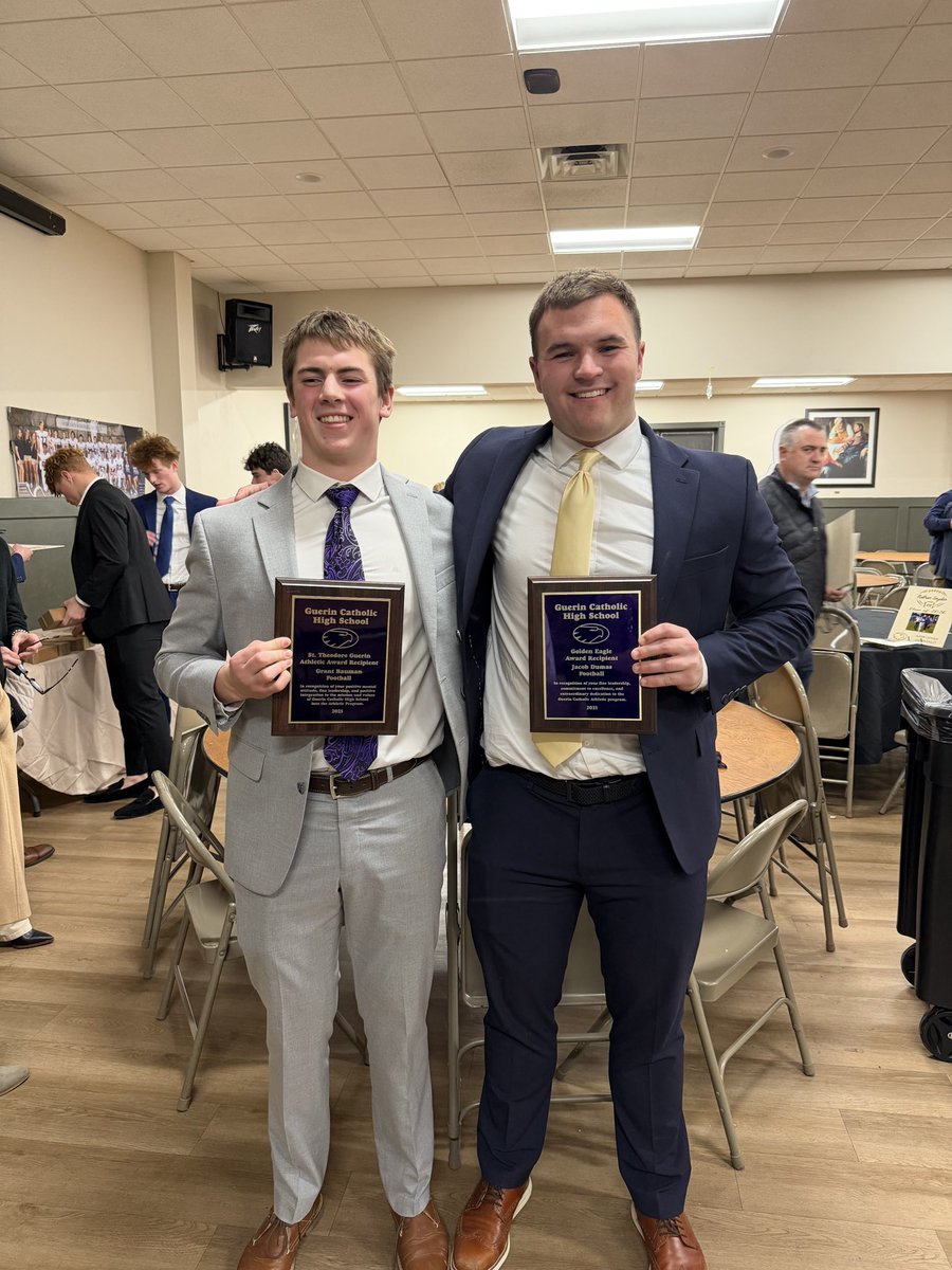 JacobDumas21's tweet photo. It all comes full circle. 

Thank you @GCHS_Athletics for a great 4 years of being a Student Athlete. It was a pleasure repping the Purple and Gold. 

Football- Gold Eagle Award Winner 

Golf- St. Theodore Guerin Athletic Award Winner 

@GuerinBoysGolf 
@GCGoldenEagleFB https://t.co/pkaaFrkesC