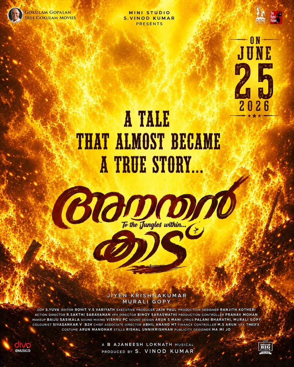 JiyenKrishna's tweet photo. ‘Ananthan Kaadu’ Catchline Poster. Here’s a tale that almost became a true story…🔥                 Releasing on June 25. https://t.co/kbePV7mjQ6