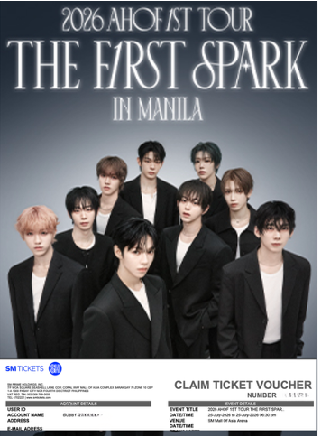 tweetnibj's tweet photo. Tix secured! See you again, @AHOF_official 
#ahofthefirstsparkmanila #ahof1sttour_ph https://t.co/r6PURmZlSz