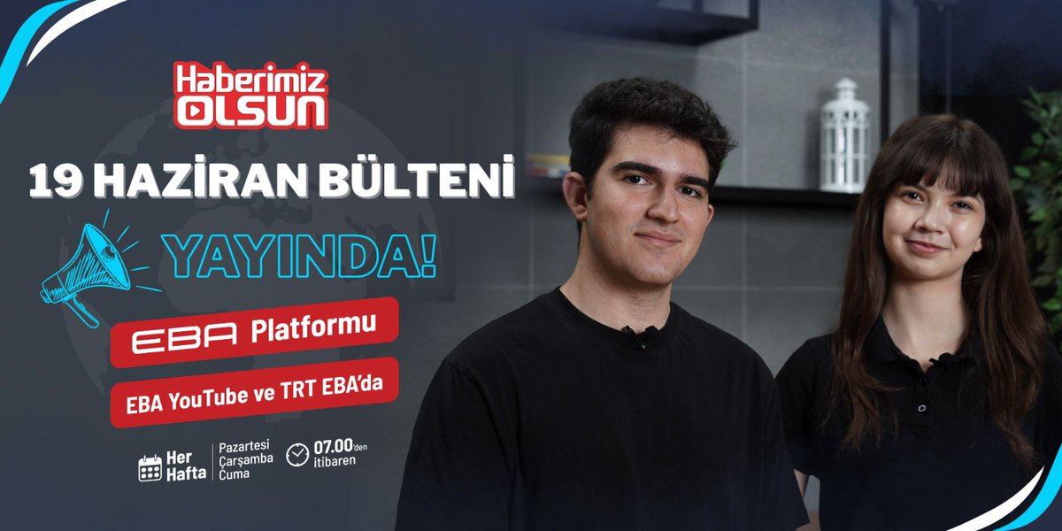 BatmanilMEM's tweet photo. 📺 “Haberimiz Olsun”, 19 Haziran Bülteniyle Yayında

🎨 Yetenek sınavı ile öğrenci alan okullara ilişkin başvuru, sınav ve yerleştirme süreci,

🌍 Farklı coğrafyalardan gençlerin buluştuğu “Uluslararası Anadolu İmam Hatip Liseleri Kültür ve Sanat Festivali”,

🚁 Hava sahamızın güvenliğini artıran “Yerli Takip ve Trafik” sistemi ve çok daha fazlası bu bültende... 

👀 İzlemek için:

🔗 https://t.co/zKJiyjM1jM