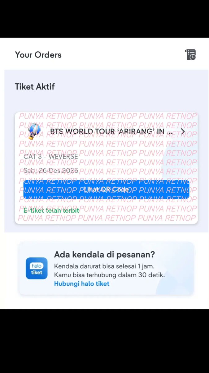 rednflower's tweet photo. WTS BTS WORLD TOUR ARIRANG IN JKT
DAY 1
CAT 3
1 TIX 

cukup payment tix + membership aja ges, rill no scamm, fullpayment only, yang serius² aja.
alasan jual : upgrade CAT 1 di DAY 3.
PLIS GESSS 😭😭
#BTS_ARIRANG #BTS #BTSARMY #armybantuarmy #BTS_ARIRANG_JKT https://t.co/ZQgwBNYdYe