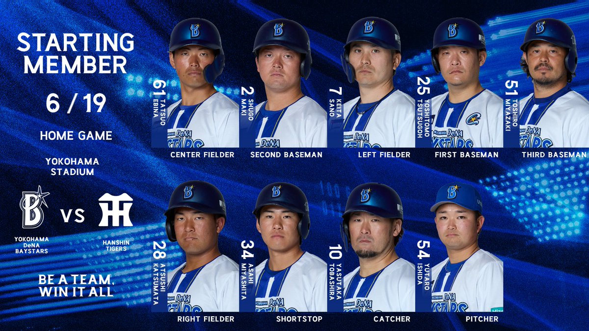 ydb_yokohama's tweet photo. 本日のSTARTING LINEUP. 

#baystars https://t.co/aOlSu2kJfA