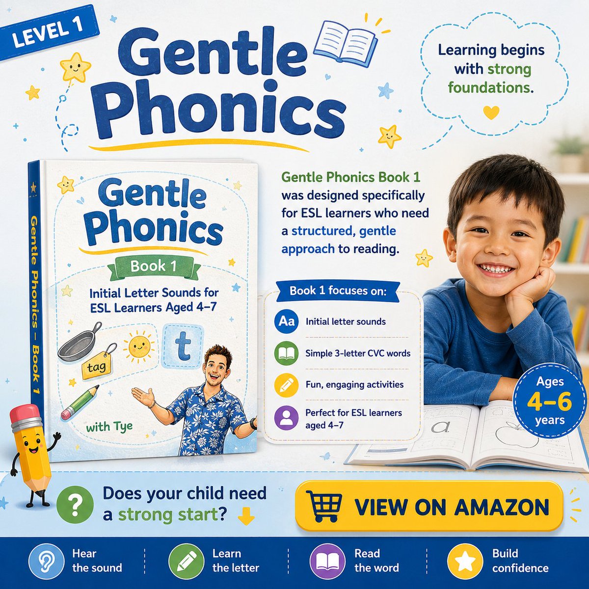 Dv8DesignsZA's tweet photo. Gentle Phonics - Book 1

Learning begins with strong foundations. Gentle Phonics Book 1 was designed specifically for ESL learners who need a structured, gentle approach to reading. For school and at-home learning.

View on Amazon - https://t.co/3N3MK06cAo

#gentlephonics https://t.co/4ZByzCNb2c