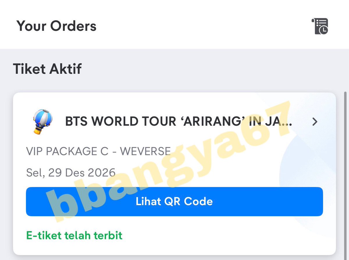 bbangya67's tweet photo. wts lfb want to sell

bts jkt day 3

• VIP C - 3 tix
• PLATINUM B - 2 tix
• CAT 1 - 4 tix

not original price, dm😊

#BTSINJAKARTA 
#방탄소년단 #BTS #BTS_WORLDTOUR_ARIRANG
#BTS_WORLDTOUR_ARIRANG_ASIA https://t.co/etDAmvZ5Rx