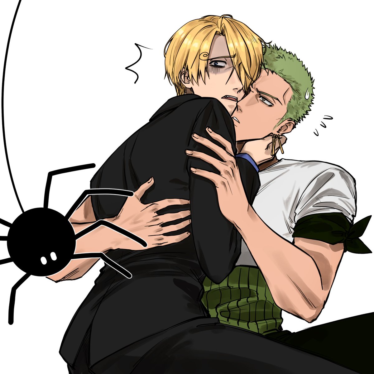 Longye___'s tweet photo. 😨💦🕷️🤨

#ゾロサン #zosan #zs https://t.co/0NC1uZo9J2