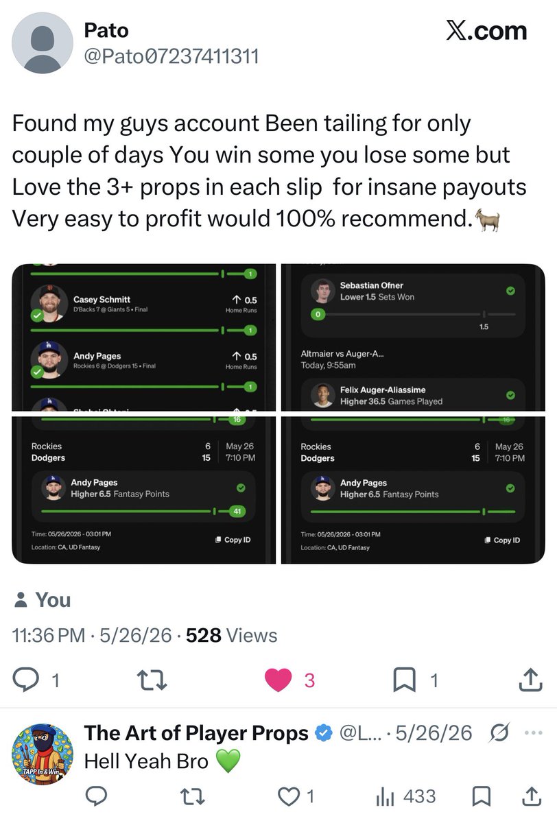 The Art of Player Props tweet media
