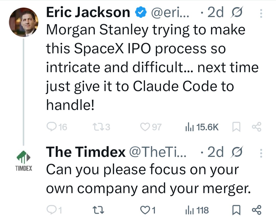 The Timdex tweet media